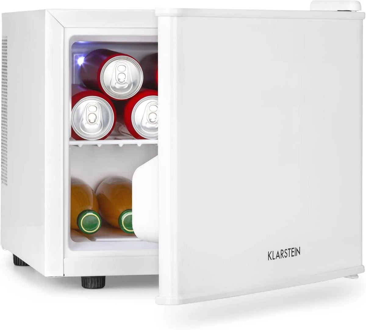 KLARSTEIN Frigorífico, 17 L, 5 a 15 °C, 3 níveis, silencioso, camping, Mini Bar Interior, 17L, KLARSTEIN Mini Quarto frigorífico para Bebidas