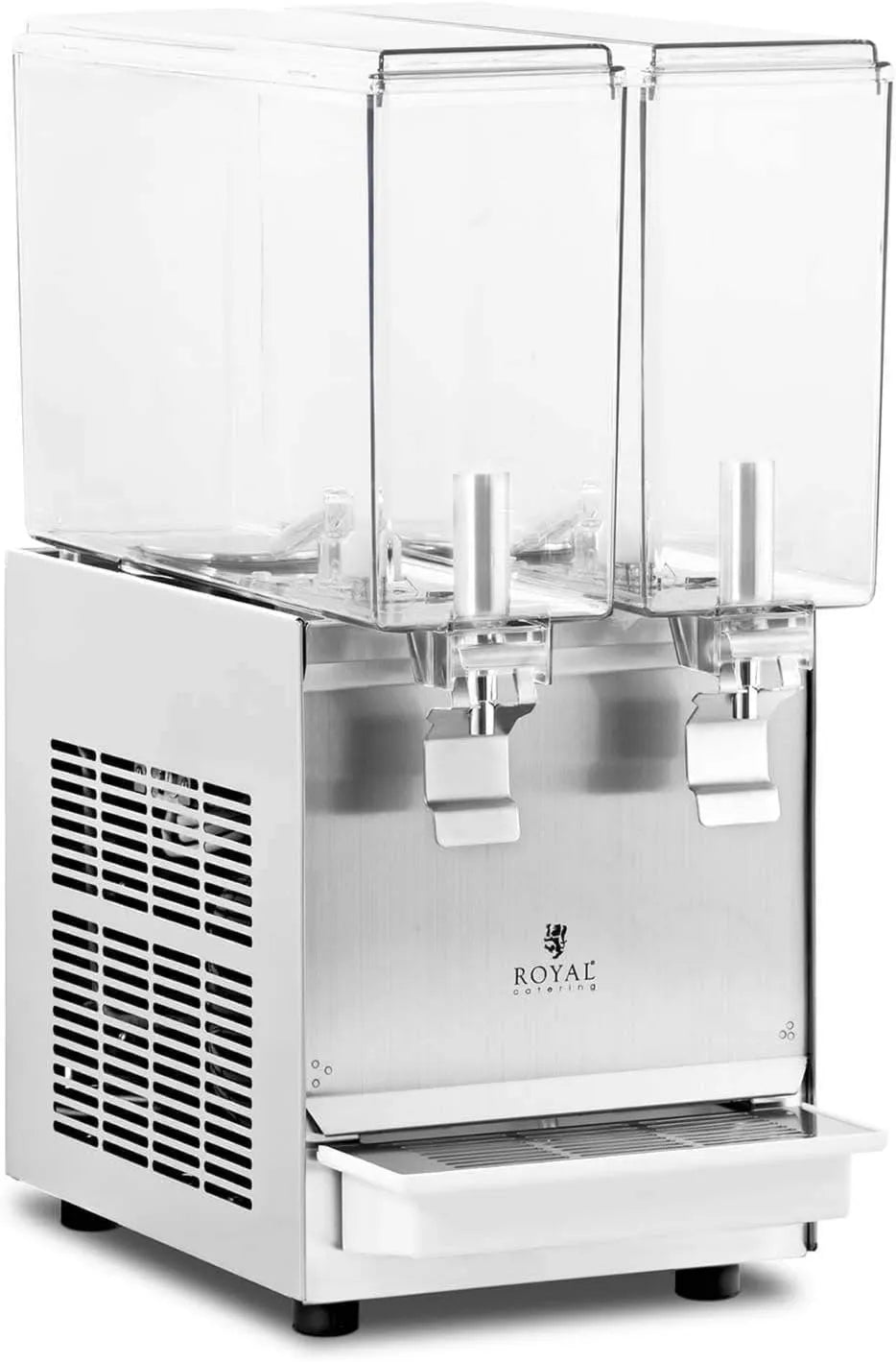 Royal Catering Torneira de cozinha, 10 L, 290 W, Profissional, Catering, Funções: Refrigeração, Agitação, Bandeja Translúcida com Faucet Fontaine à Jus