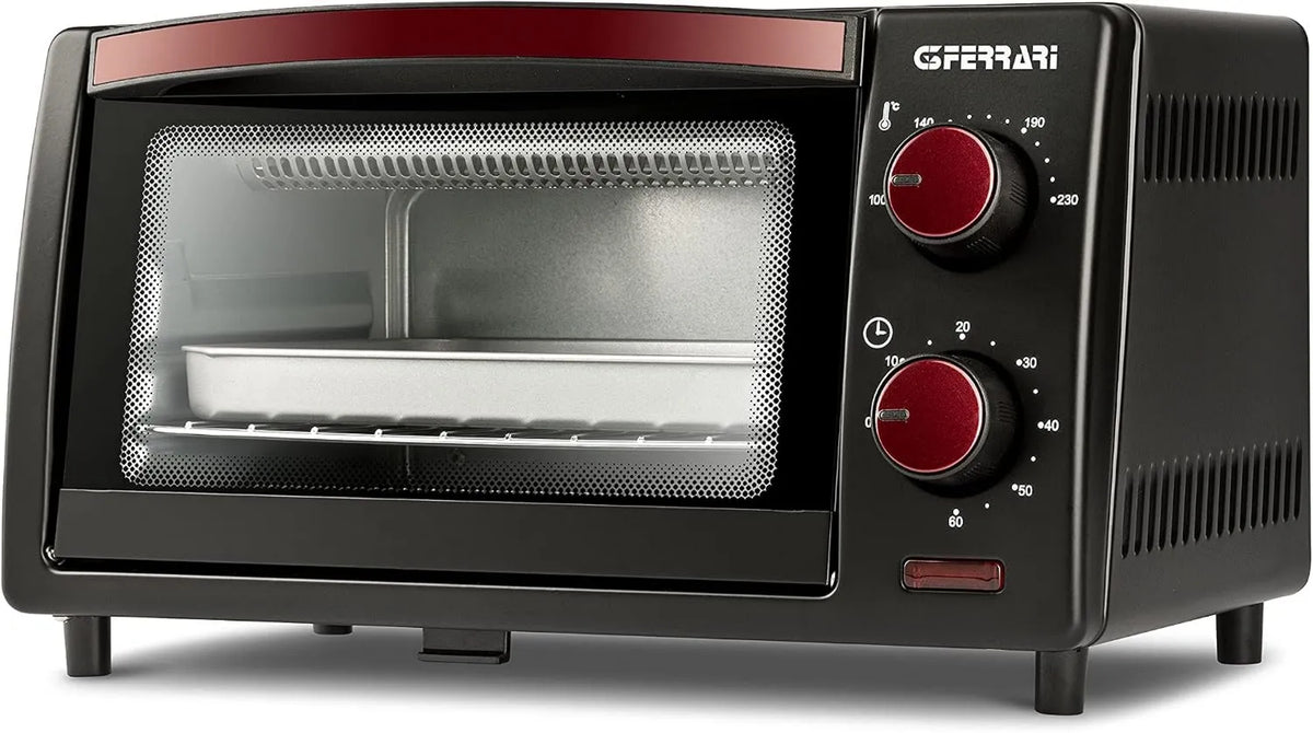 Forno elétrico G10169, 10 L, 800 W, 100 a 230 °C, temporizador, grelha, aço inoxidável, preto, grelha em aço inoxidável, 60 min temporizador, G3 Ferrari G10169 Il Moro 10