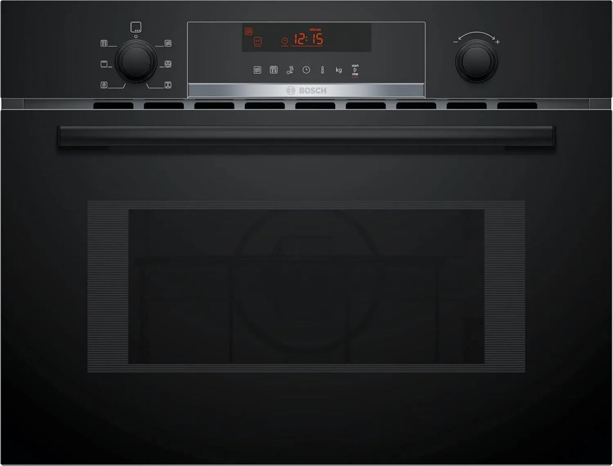 Bosch CMA583MB0 Microondas, encastradas, aço inoxidável, microondas, preto, ecrã LED, aço inoxidável, AutoPilot 15, Série 4, Ar pulsado