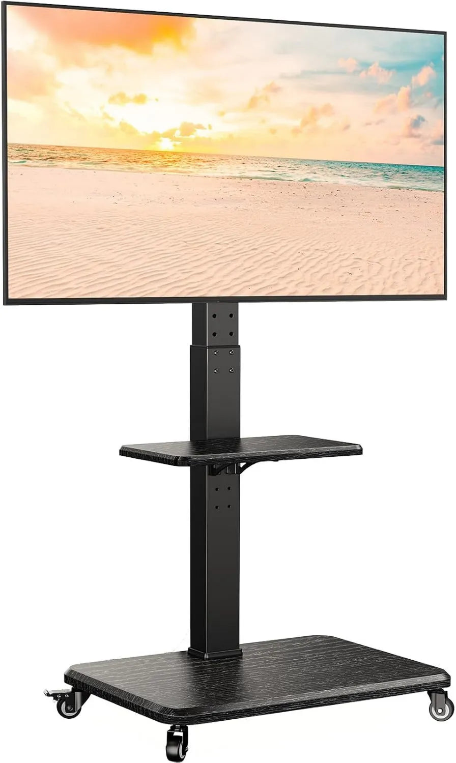 suporte de TV, 75 polegadas, 600x400mm, Perlegear Suporte de TV móvel, suporte de TV Altura ajustável com rodas