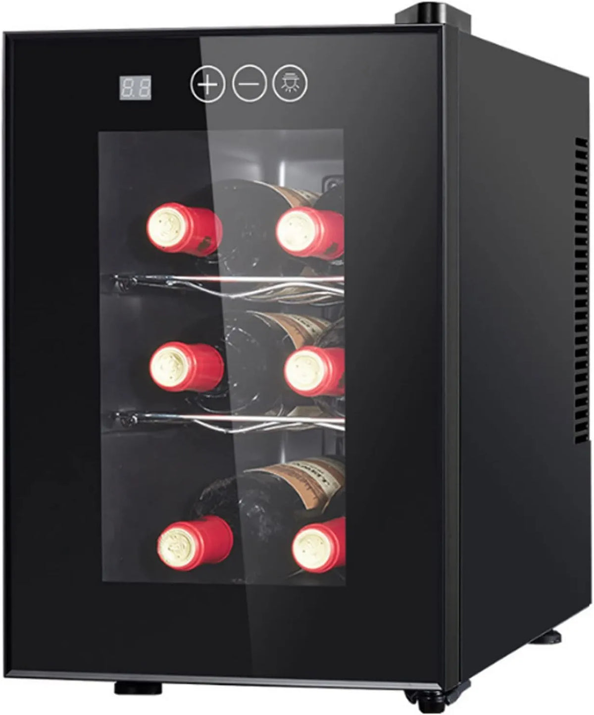 0℃ Outdoor adega elétrica, 16 L, 6 garrafas, silenciosa, preta, 16L - Preto, Isolamento Especial do Interior, Não vibrar, Frigorífico adega com Bebidas