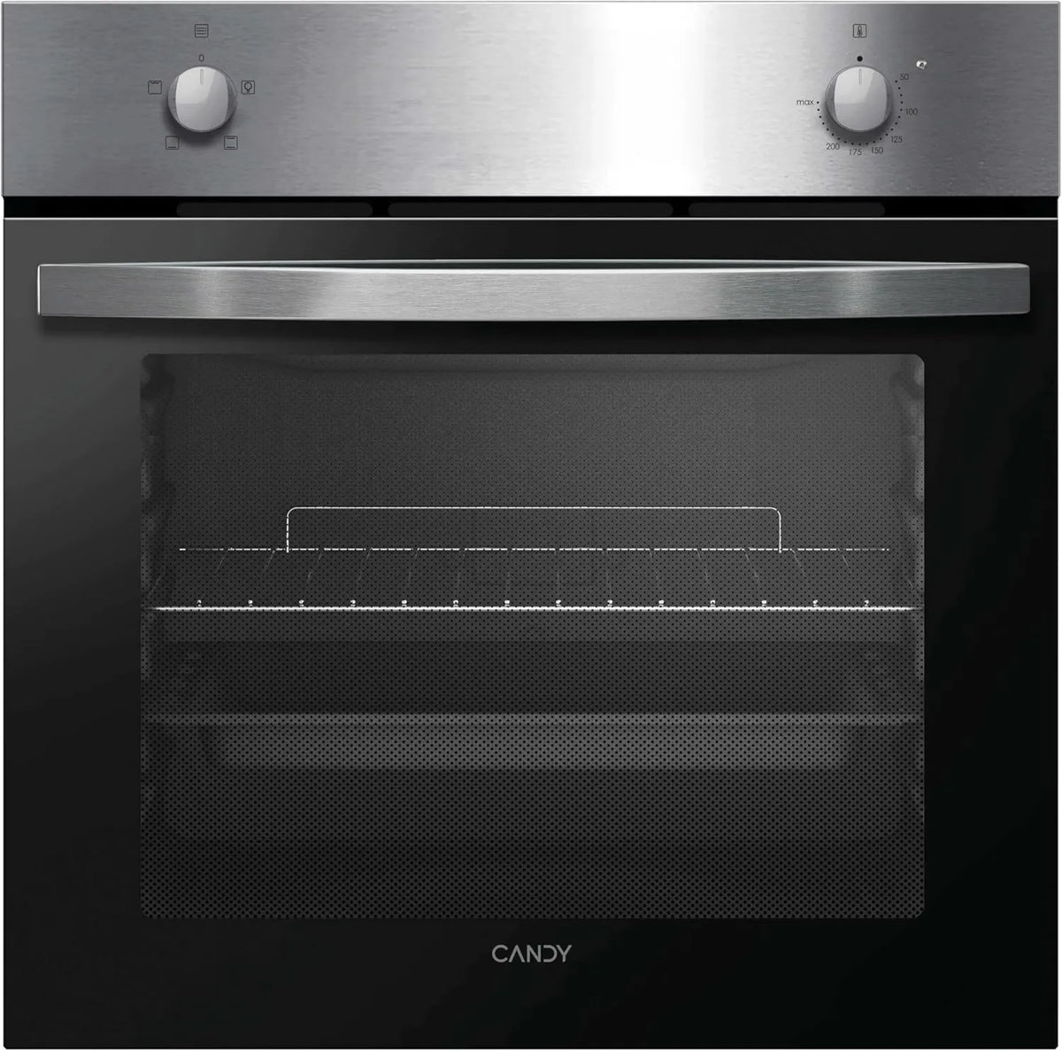 CANDY x100IT Forno elétrico, 59, 5 x 56, 8 x 59, 5 cm, 70 L, classe E de energia, encastrado, vapor, aço inoxidável, estático, limpeza