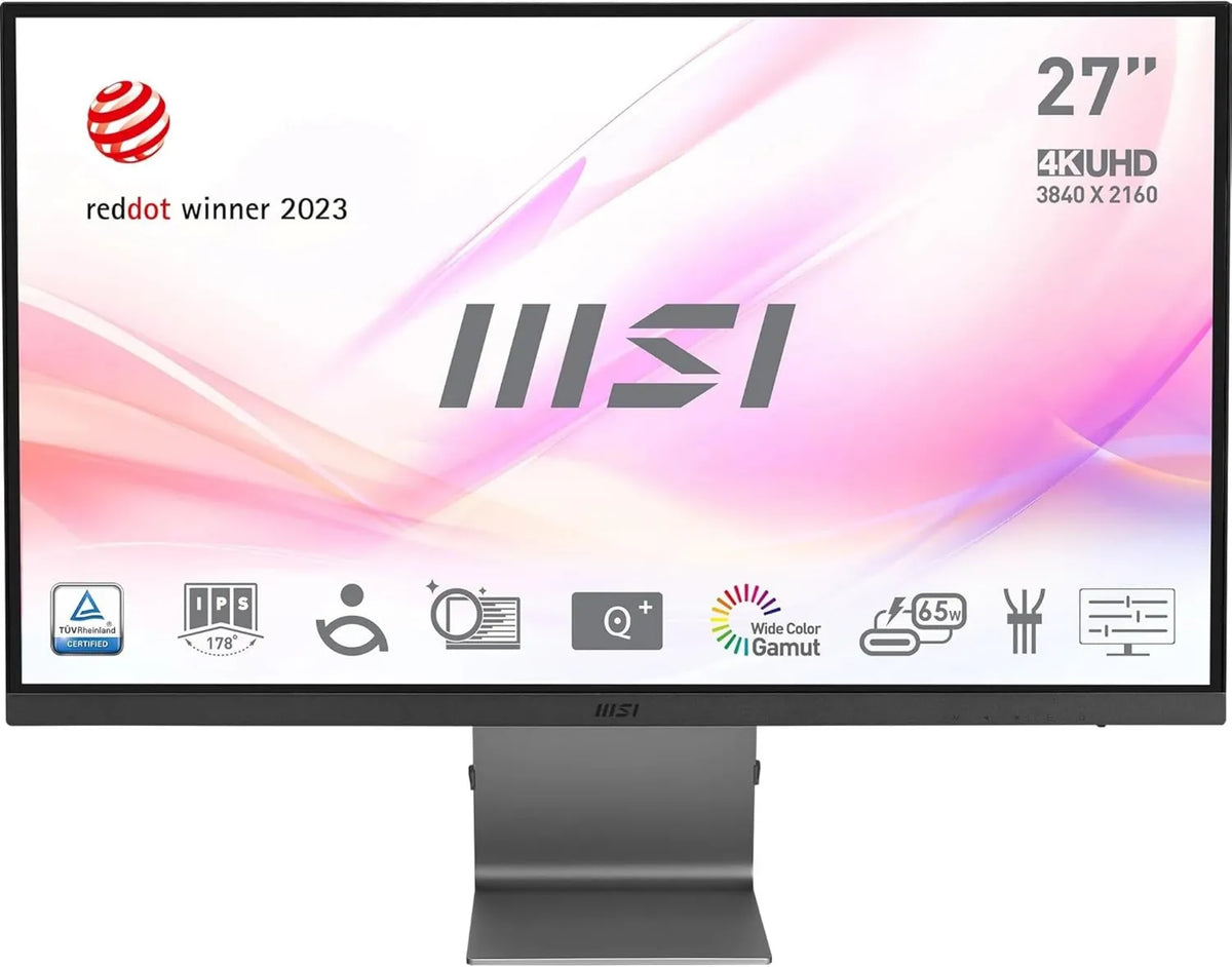 MSI Dalle IPS, Modern MD271UL Ecrã profissional 27' 4K UHD, 3840x2160, 60Hz MD271UL DCI-P3, DisplayPort 1.2a, Faixa de cores 99% DCI-P3/139% sRGB