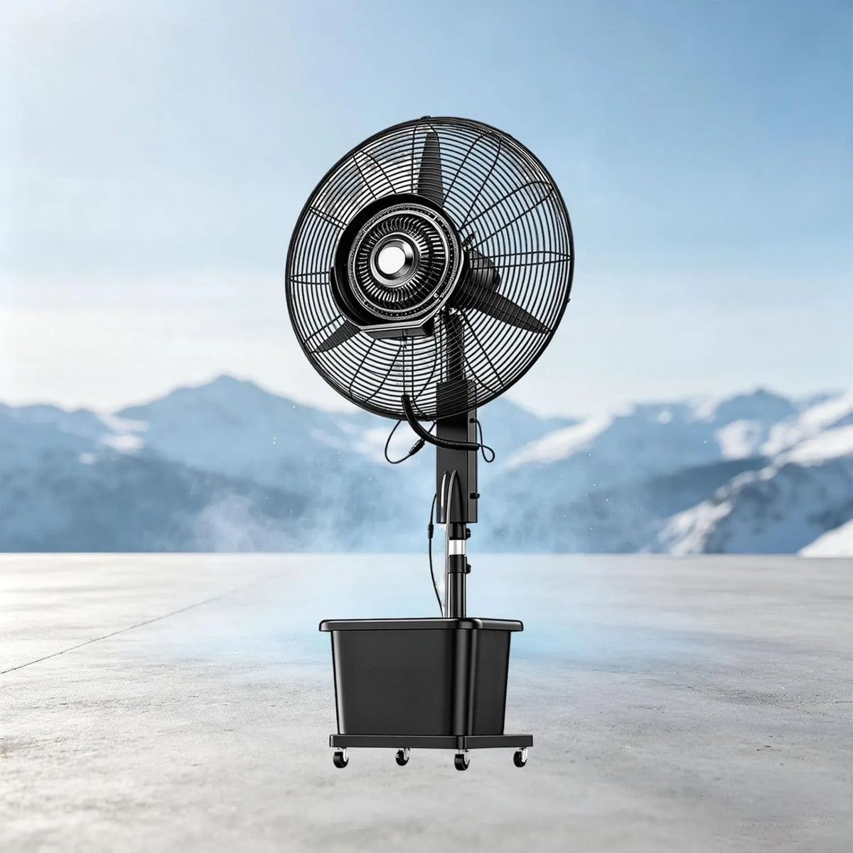 LLZJDDPLY Ventilador 81cm, 32in, 42L, exterior, 3 velocidades, oscilação, profissional, Ventilador ajustável de altura, Fluxo de ar alto, para Terraço