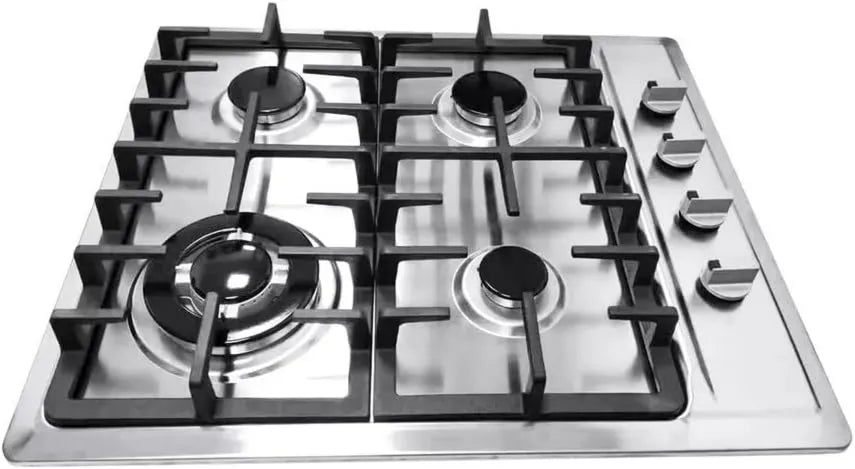 ZENGRICE Utensílios de cozinha com forno, 5 lareiras, encastrado, independente, restaurante, aço inoxidável, mesa de cozinha de gás 5 zonas, controlo independente