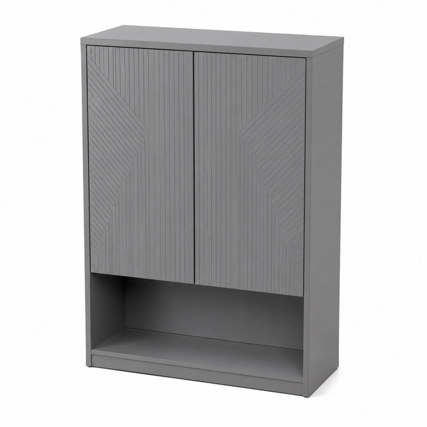Armario de almacenamiento de aglomerado gris 120x80x30cm
