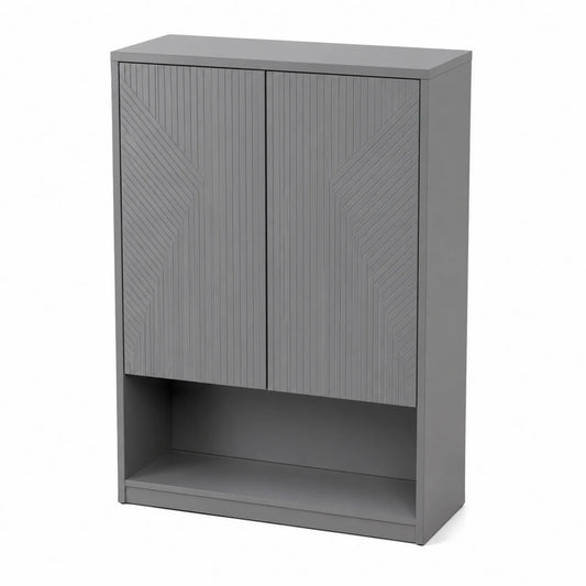 Armario de almacenamiento de aglomerado gris 120x80x30cm