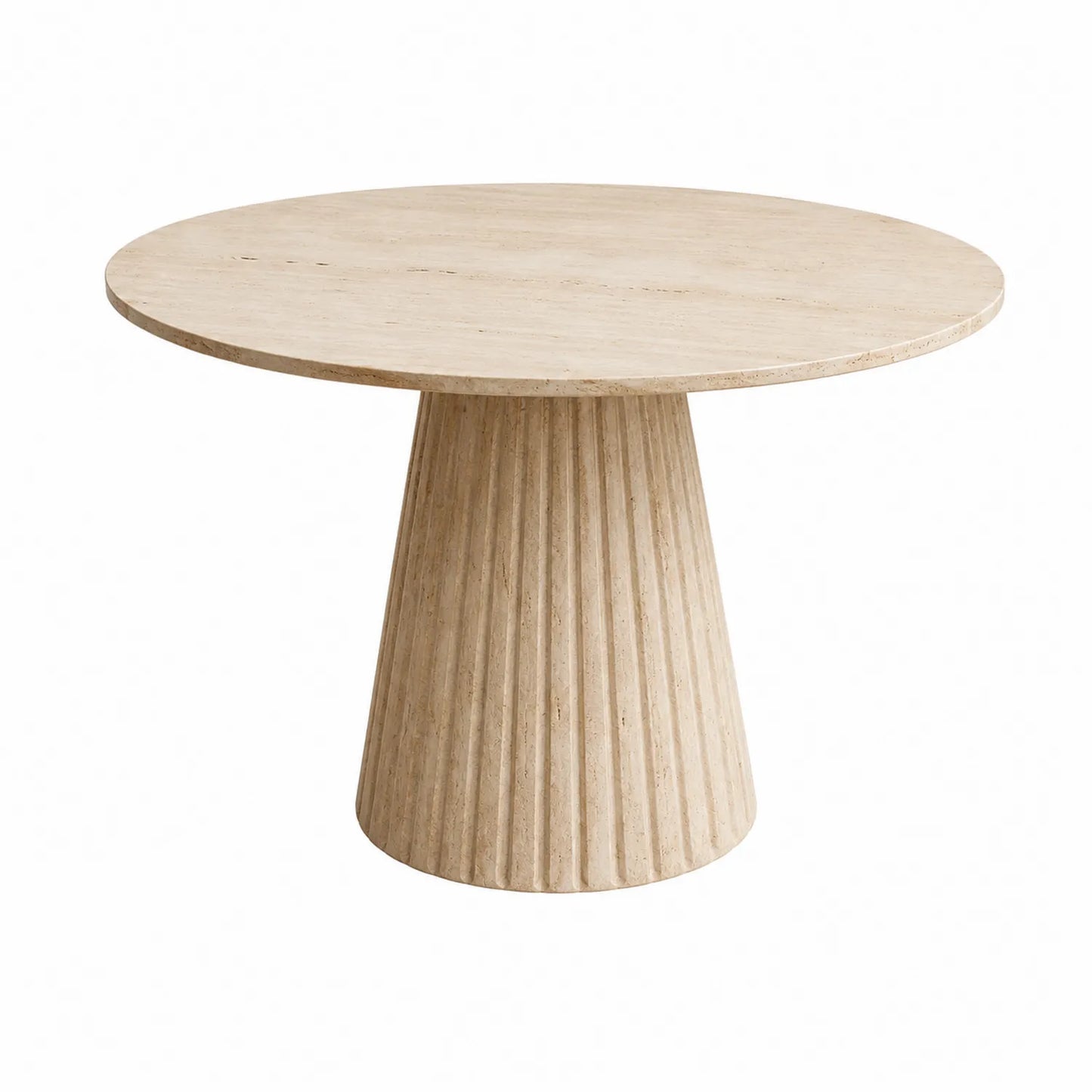Mesa redonda de travertino beige 120cm