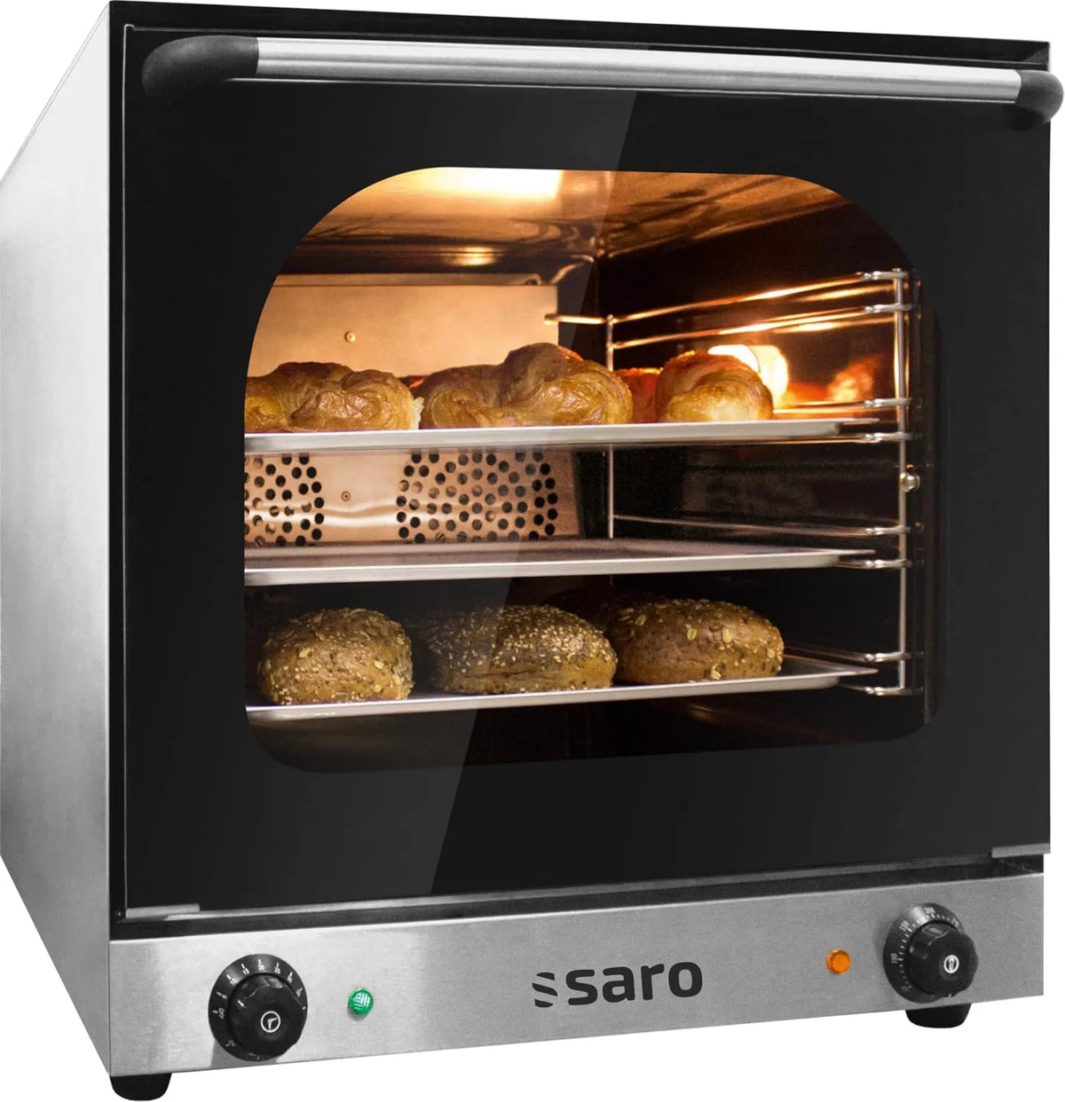 Forno elétrico, 435 x 315 mm, 60 a 300 °C, temporizador, aço inoxidável, 67 kW, intervalo de temperatura 60-300 °C, Saro - Terni Forno de convecção