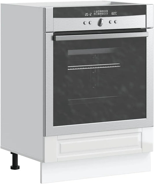 sephironlbb Microondas, branco, cozinha de armazenamento de móveis compacto, fácil de limpar, armário de forno Porto Branco Brilhante em madeira de engenharia com pés ajustável