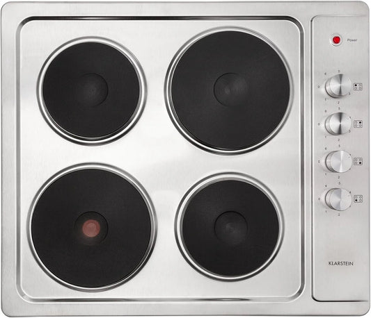Indicador de calor residual KLARSTEIN, placa de cozinha apetito recessable com placas, botões rotativos, 6 níveis, 4 casas, 5500 watts