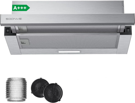 Soonye Vacuum capo, 60cm, 380m3/h, A-class energia, cozinha capote, evacuação e reciclagem, 380m3, Reciclagem ou Evacuação, Filtros de Carbono