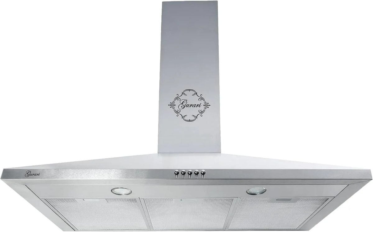 Gurari exaustor, 90 cm, 1000 m3/h, capa de cozinha, evacuação e reciclagem, iluminação LED, 3 velocidades, exterior, instalação de parede, design de aço inoxidável