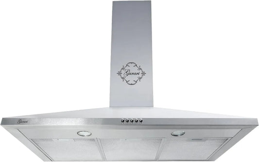Gurari exaustor, 90 cm, 1000 m3/h, capa de cozinha, evacuação e reciclagem, iluminação LED, 3 velocidades, exterior, instalação de parede, design de aço inoxidável