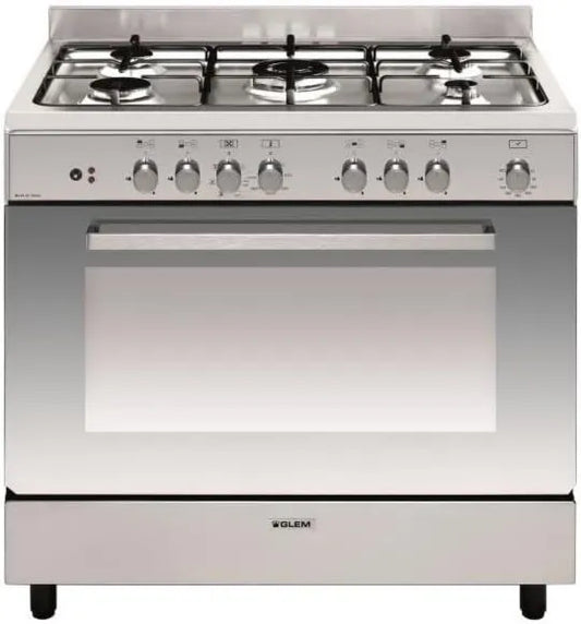 GLEM Modelo GE960CBIx2, cozinha mista Piano 104l 5 zonas de aço inoxidável - GE960CBIx2
