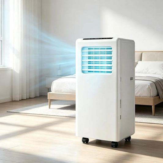 HUANQIN Ar condicionado, portátil, timer, Monobloc móvel 14000 BTU com comando à distância, 9000btu, 24H Timer e janela Kit de Evacuação