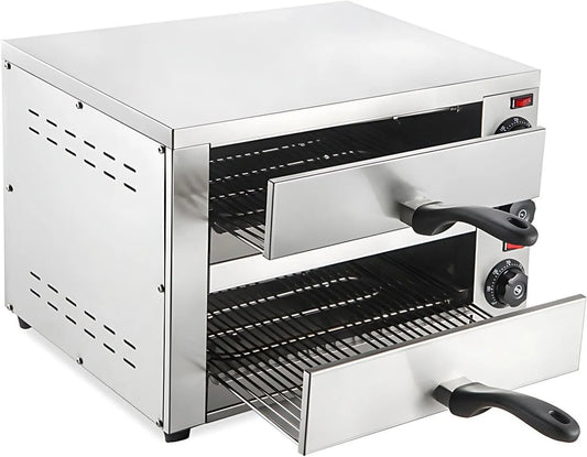 CIELOBLOEN Forno elétrico de pizza, 2460 W, pré-aquecimento rápido a 572 °F, máquina de pizza para uso, 2460W, para eventos, aberturas de ventilação
