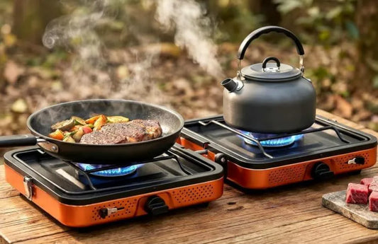 VeftBltrem Cozinha com forno, 4400 W, portátil, ao ar livre, camping, Réchaud Dobrável com ignição para Caminhadas Picnic Travel
