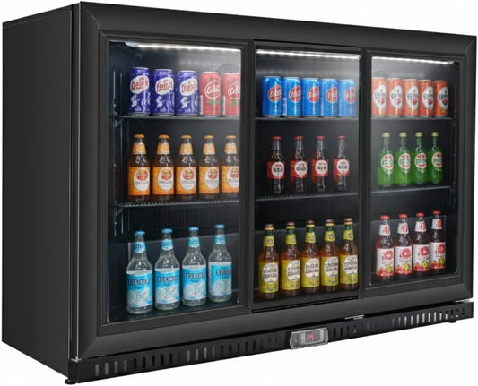 Générique Produto 297 L, Genéricos Retrobar Frigorífico 3 portas deslize encaixado, Temperatura 0, +8 °C, Aço inoxidável, Sistema de frio ventilado