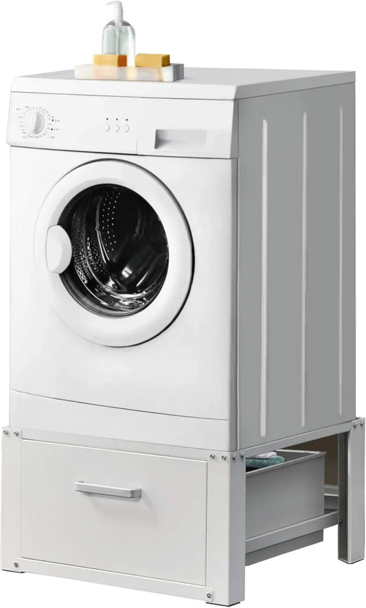 [en.casa] Máquina de lavar roupa, 63 x 54 x 31 cm, máquina de lavar roupa, secador, branco, en.casa, Conjunto de máquina de lavar roupa Interlay Secador-Linge Suporte com