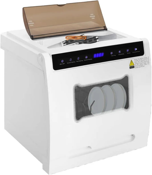 Armanyya Máquina de lavar loiça, 6 programas, portátil, temperatura da água 72 °C para lavar pratos, limpeza rotacional 360°, multifuncional