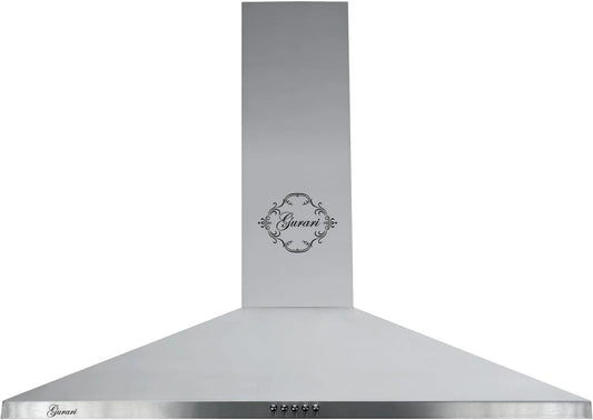 exaustor, 90 cm, 1000 m3/h, capa de cozinha, 3 velocidades, instalação de parede, aço inoxidável, preto, Gurari 147 Inox 90, LED