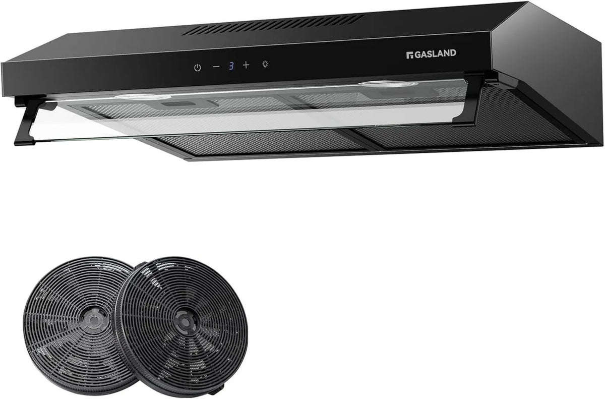 exaustor, 60 cm, 333 m3/h, capa de cozinha, GASLAND UC60BS, 3 velocidades, toque, silencioso, preto, modo de tráfego
