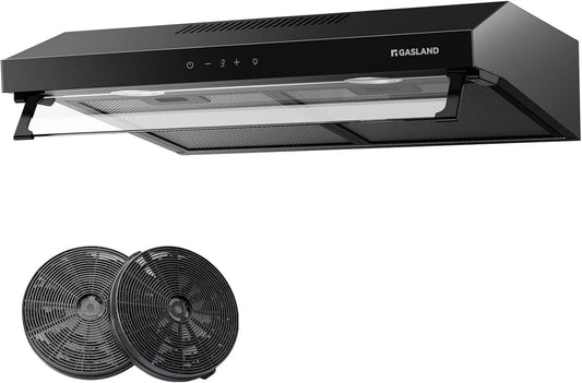 exaustor, 60 cm, 333 m3/h, capa de cozinha, GASLAND UC60BS, 3 velocidades, toque, silencioso, preto, modo de tráfego