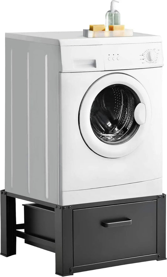 [en.casa] Máquina de lavar roupa, 63 x 54 x 31 cm, máquina de lavar roupa, secador, preto, en.casa, Conjunto de máquina de lavar roupa Interlay Secador-Linge Suporte com