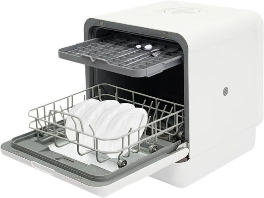 GAOUSD Máquina de lavar loiça, 6 L, portátil, tanque grande, camping, lâmpadas LED, 4 modos de lavar roupa, apartamentos, carros de camping, dormitórios