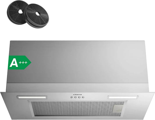 CIARRA CBCS6926A CBCF003 exaustor, 60cm, 704 m3/h, classe energética A, capa de cozinha, evacuação e reciclagem, 3 velocidades, encastrado