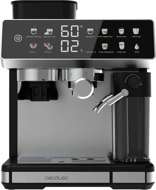 Cecotec 100g Cafeteira elétrica, 6 L, 1350 W, toque, grande tanque, dimensões personalizáveis, Café e 500 ml Leite, 20 Bares, 6L Tank