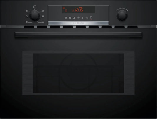 Bosch CMA583MB0 Microondas, encastradas, aço inoxidável, microondas, preto, ecrã LED, aço inoxidável, AutoPilot 15, Série 4, Ar pulsado