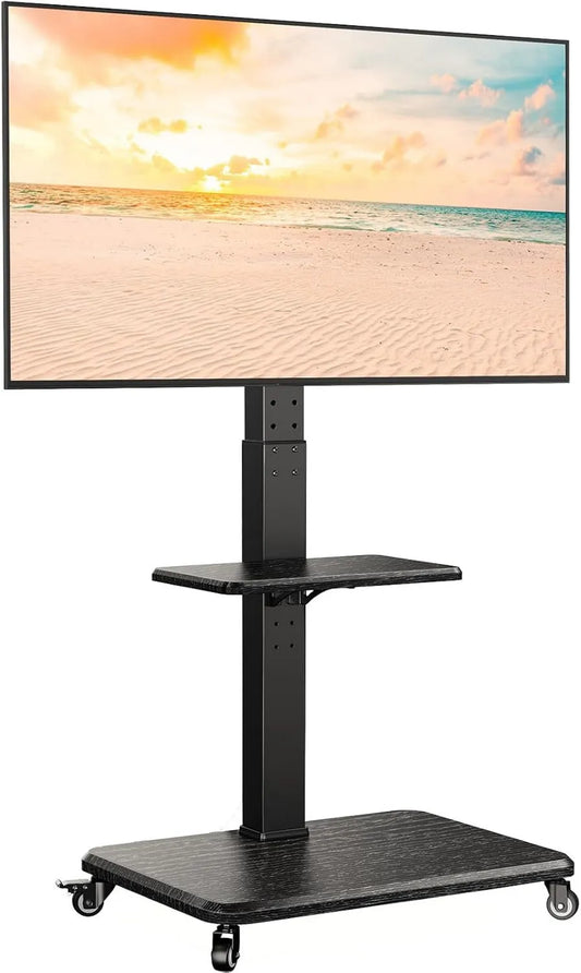 suporte de TV, 75 polegadas, 600x400mm, Perlegear Suporte de TV móvel, suporte de TV Altura ajustável com rodas