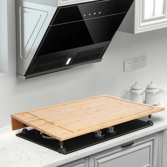 GAOUSD Cozinhador com forno, 75 × 54 × 10cm, Fogão Cover Bambu Proteção Placa de Cozinha Gas Stove Fogão de fogão, Placa de fogão