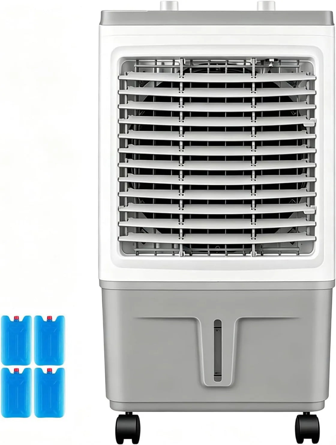 LxRHLIKG Ar condicionado, 30 L, industrial, 3 velocidades, oscilação, grande tanque, 4 blocos de gelo, controlo de Molette