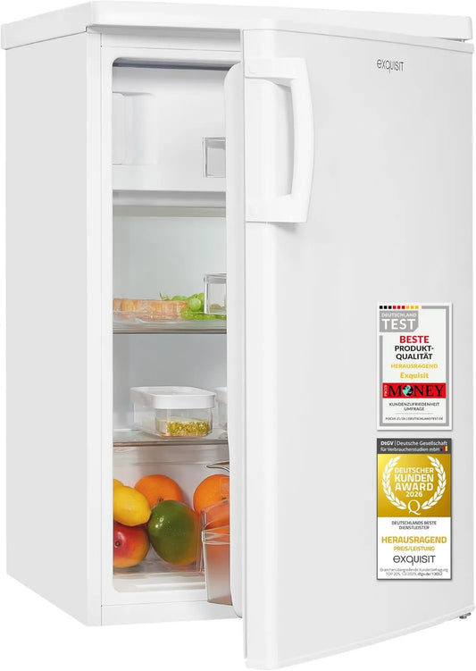Exquisit Congelador requintado KS516-4-HE-040D, 109 L, 37 dB, classe E, iluminação LED, silencioso, armário congelador, branco, controlo eletrônico