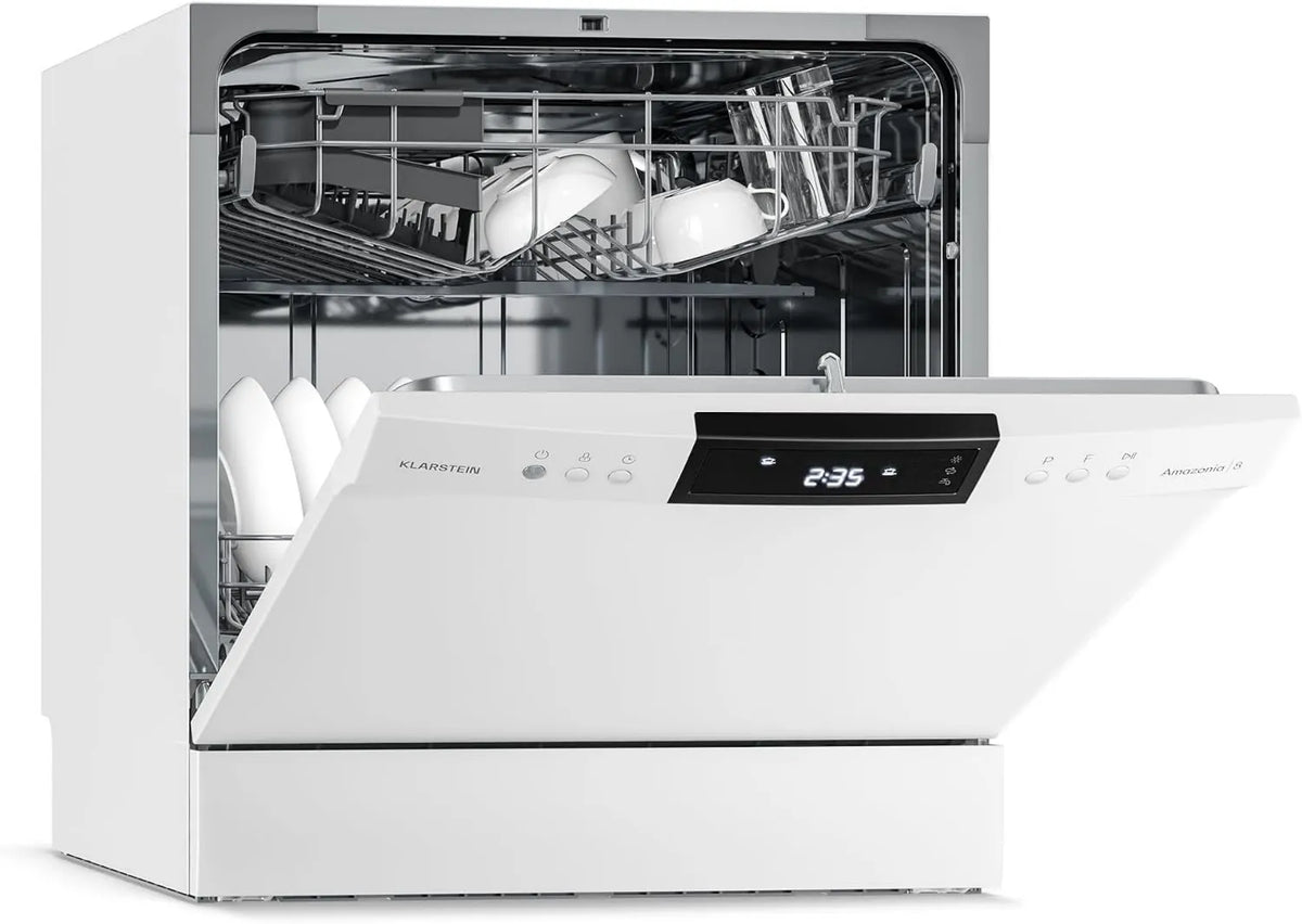 KLARSTEIN Máquina de lavar loiça, 8 L, 8 programas, aquaStop, built-in, free-standing, 8 l de água, 8 enche, Klarstein Amazonia Máquina de lavar loiça - como