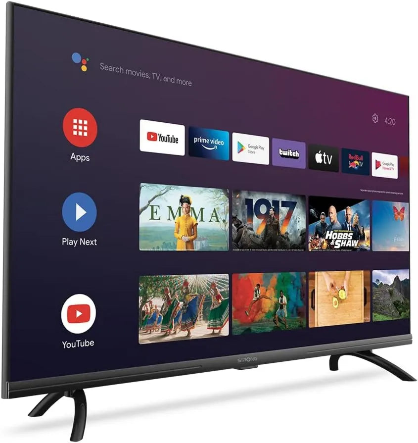 STRONG Smart TV SRT40FD5553, 40 polegadas, TV, sintonizador triplo DVB-T2, S2, HDMI, USB, Android OS, Full HD, Sat, 1 Arco, Android TV - Imagem Excepcional