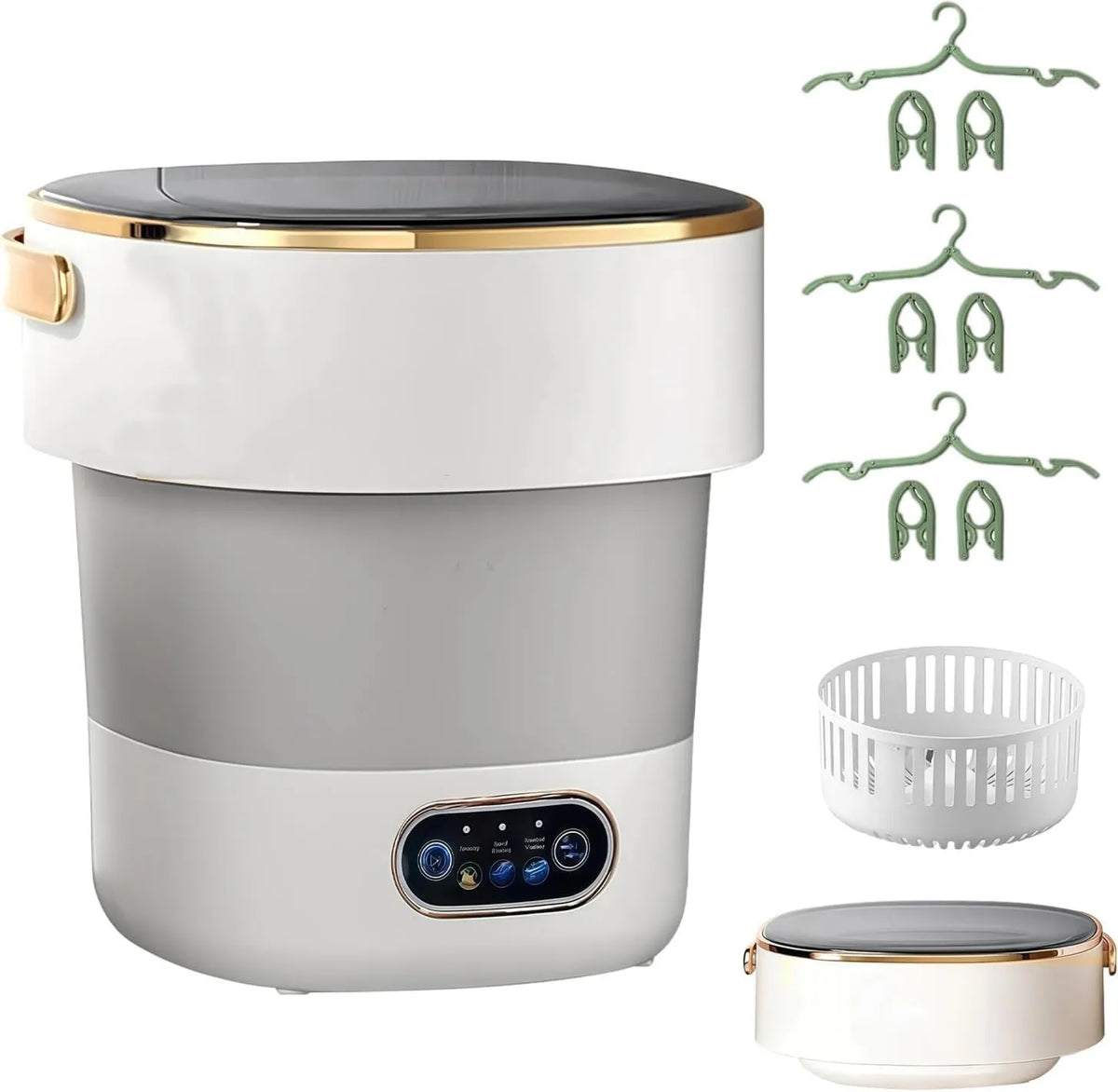 Kensbro Máquina de lavar roupa, 15 L, 5 kg, camping, apartamentos, Mini máquina de lavar roupa dobrável 15L, viagem, pequena máquina de lavar roupa para casa, dormitórios e