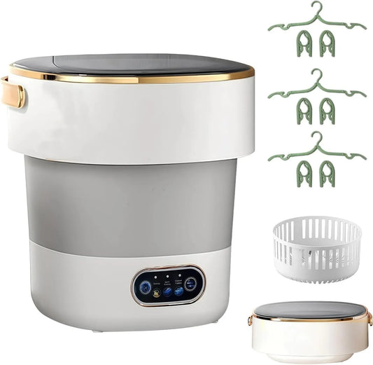 Kensbro Máquina de lavar roupa, 15 L, 5 kg, camping, apartamentos, Mini máquina de lavar roupa dobrável 15L, viagem, pequena máquina de lavar roupa para casa, dormitórios e