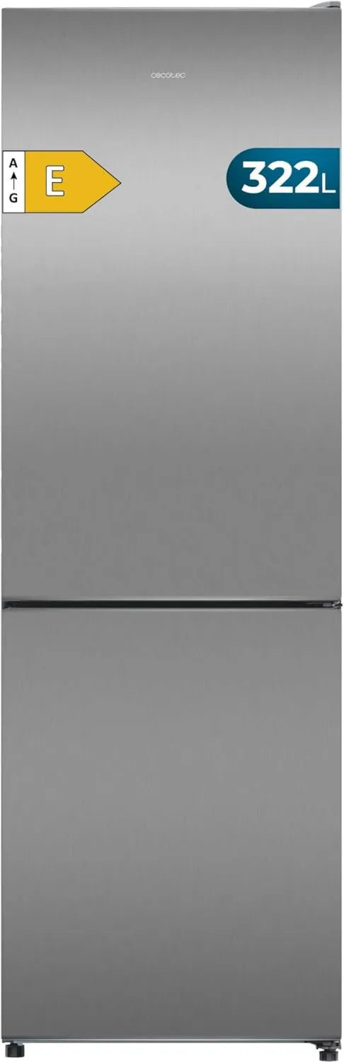Cecotec Bolero CoolMarket Frigorífico Combi, 322 L, No Frost, aço inoxidável, Altura 185 e 60 cm Largura, Baixo Consumo, Multi Sistema