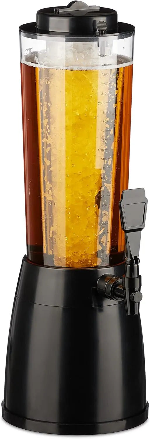 Relaxdays Torneira de cozinha, 5 L, Preto, Relaxardias dispensador de cerveja, Torneira de empurrar, Gaveta de bebidas, Refrigeração