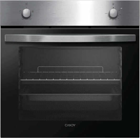 CANDY x100IT Forno elétrico, 59, 5 x 56, 8 x 59, 5 cm, 70 L, classe E de energia, encastrado, vapor, aço inoxidável, estático, limpeza