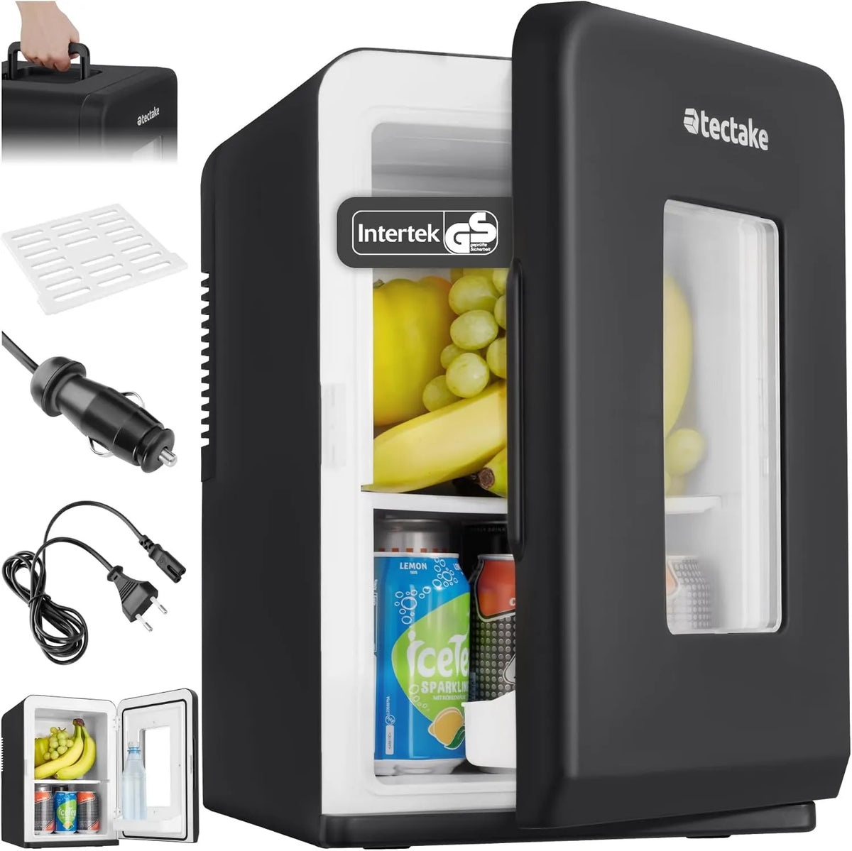tectake 2in1 frigorífico elétrico, 14L, carro, camping, mini frigorífico portátil, 2in1 função Refrigeração e aquecimento, frigorífico elétrico ideal Bebidas