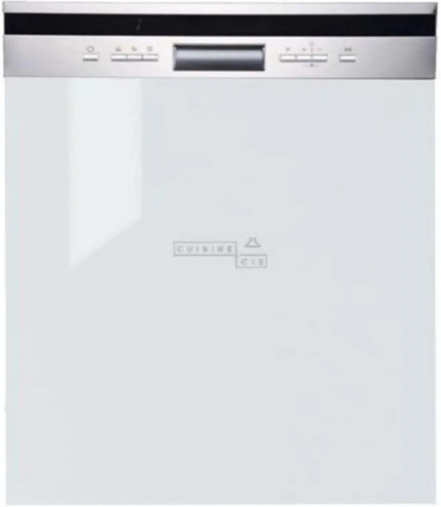 Cuisineandcie Máquina de lavar loiça, 60 cm, exterior, branco, Kitchenandie - Máquina de lavar roupa Fachada Semi-integral Eco Branco Brilhante L 60 cm