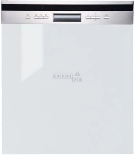 Cuisineandcie Máquina de lavar loiça, 60 cm, exterior, branco, Kitchenandie - Máquina de lavar roupa Fachada Semi-integral Eco Branco Brilhante L 60 cm
