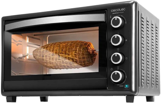 Cecotec Electric Four, 46 L, 2000 W, 12 programas, preto, 12 funções de aquecimento combinable, Inclui pinos rotativos, Lixeira reciclada
