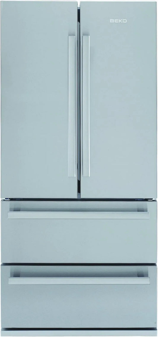 Beko Congelador, 384 L, No Frost, aço inoxidável, armário congelador, Congelador: 149 L, Beko GNE 60020 x Lado a lado, zona 0°, porta francesa